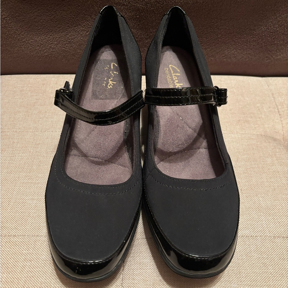 Clarks Black Mary Jane Wedge